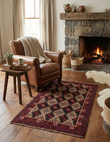 2' 9 x 4' 9 Hand Knotted Balouch Persian Wool Rug