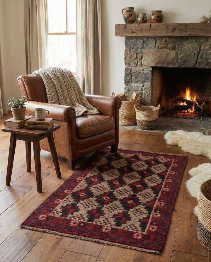 2' 9 x 4' 9 Hand Knotted Balouch Persian Wool Rug