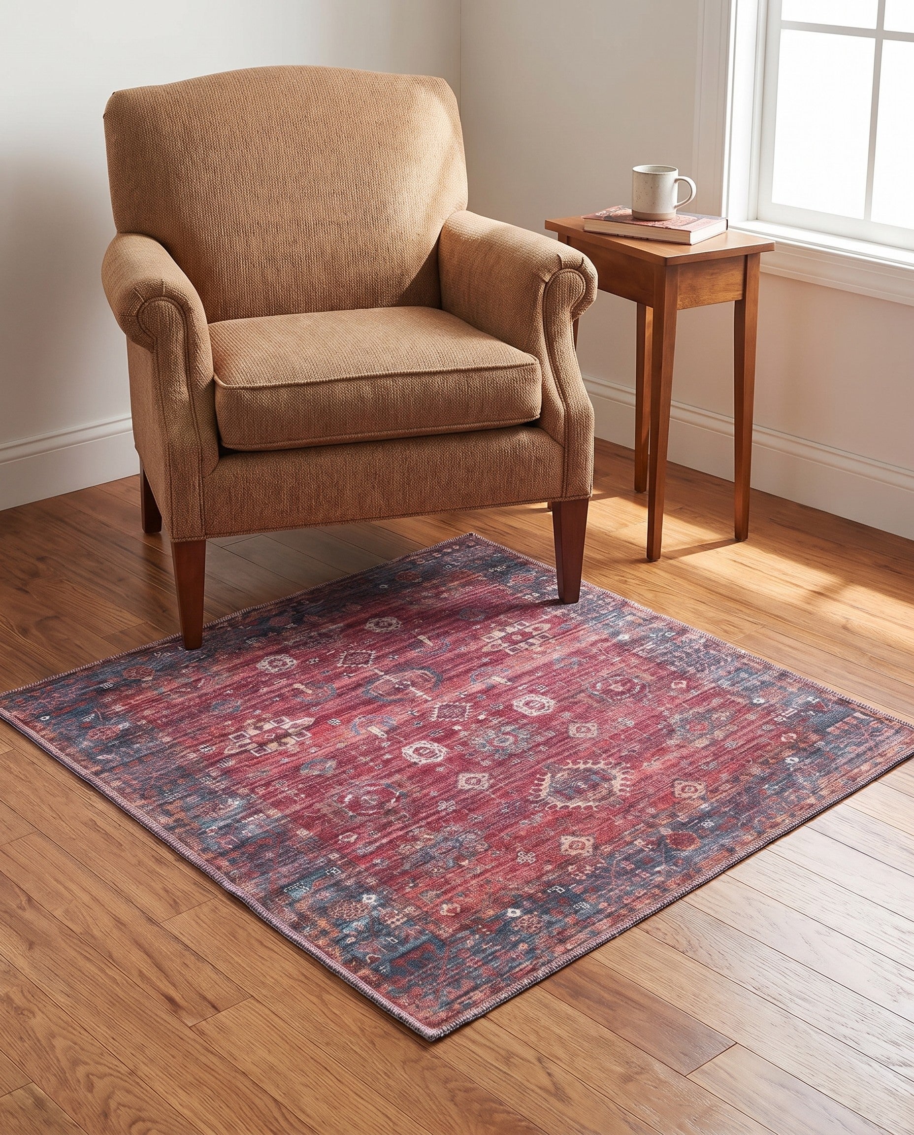 3' 3 x 3' 3 Washable Maahru Square Rug