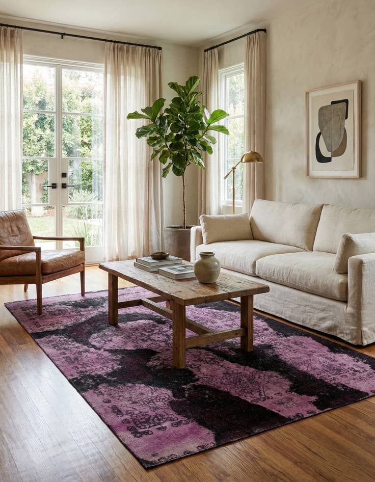 Detail image of  6' x 9' 10  Hand Knotted Ultra Vintage Persian Wool Rug