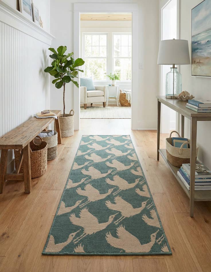 Detail image of  2' x 6'  Washable Coastal Indoor / Outdoor Runner Rug
