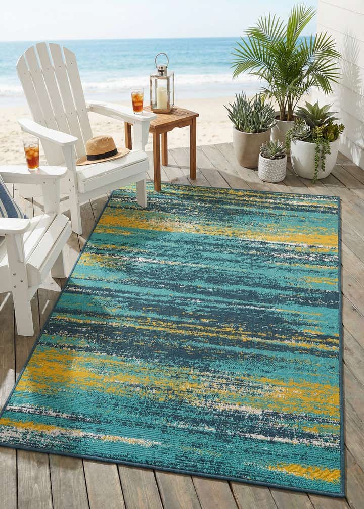 4' x 6' Easy-Clean Coastal Indoor / Outdoor Rug