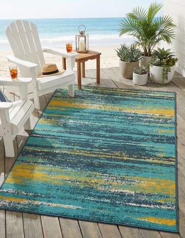 4' x 6' Easy-Clean Coastal Indoor / Outdoor Rug