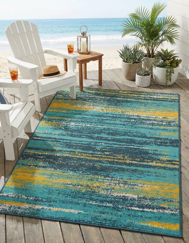4' x 6' Easy-Clean Coastal Indoor / Outdoo...