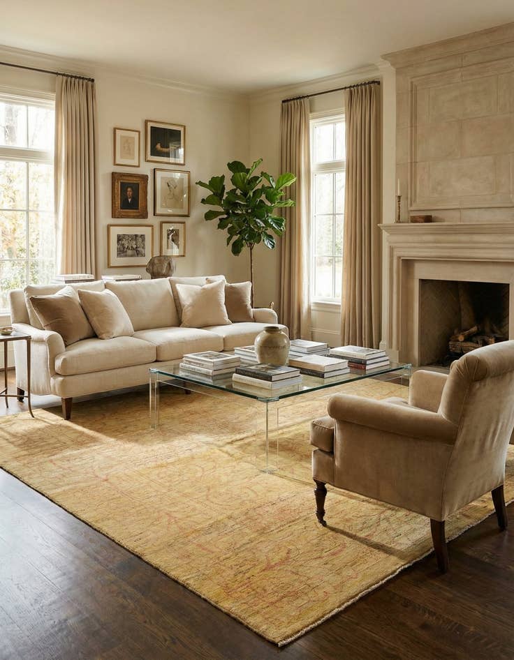 Detail image of 11' x 14' 7  Hand Knotted Oushak Wool Rug