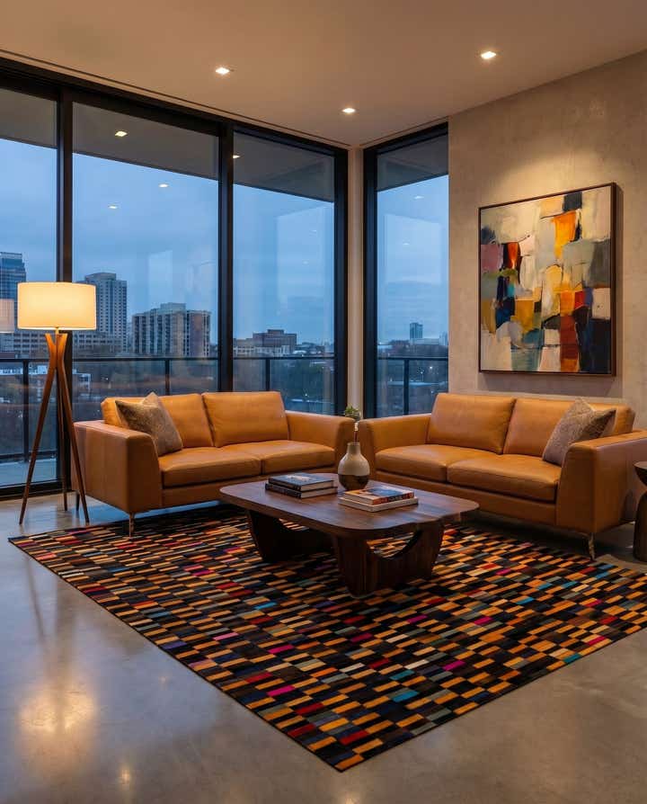5' 3 x 8' Cowhide - Patchwork Rug