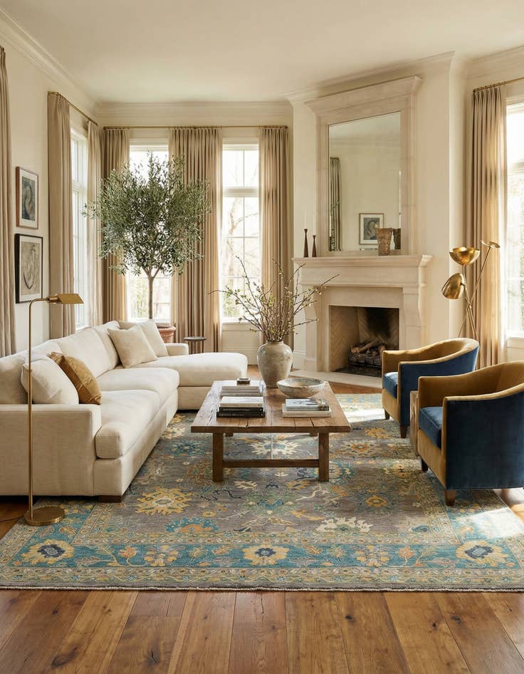 Detail image of 11' 8 x 14' 10  Hand Knotted Oushak Rug