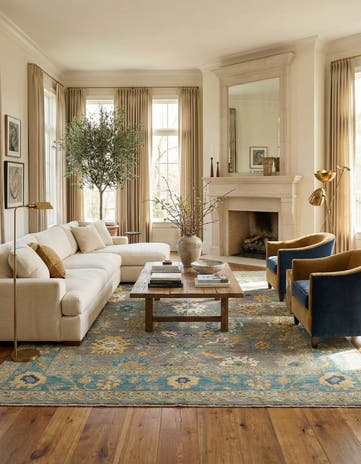 11' 8 x 14' 10 Hand Knotted Oushak Rug