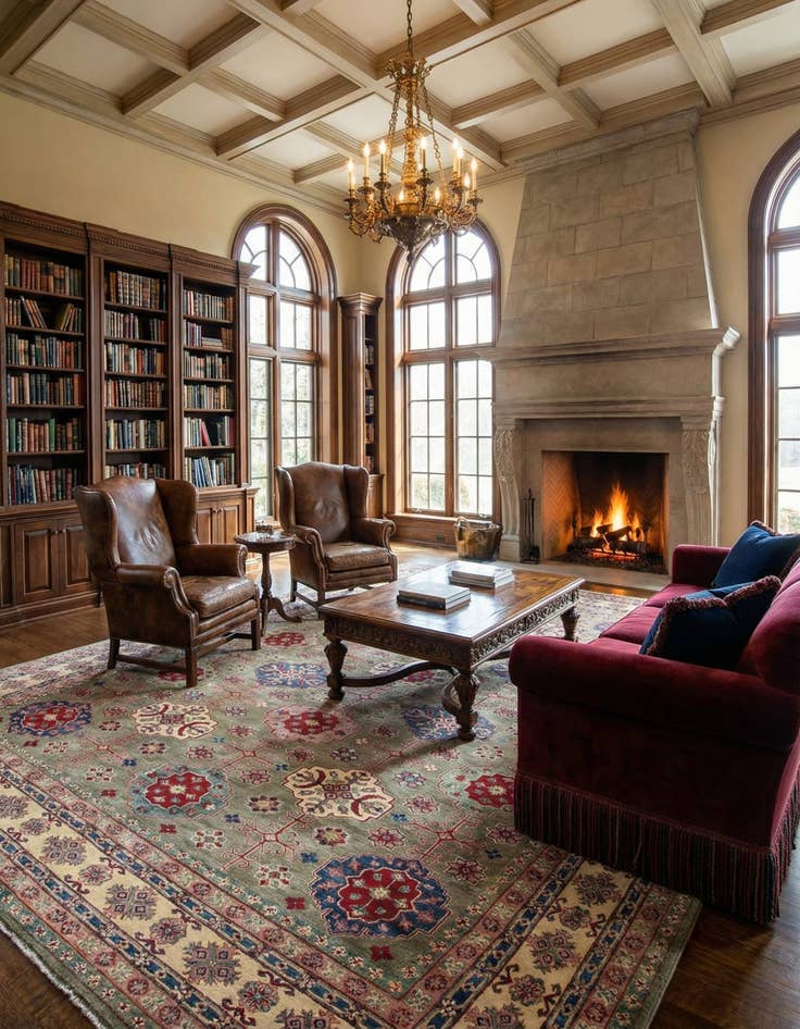 Detail image of 13' 2 x 19' 2  Hand Knotted Kazak Rug