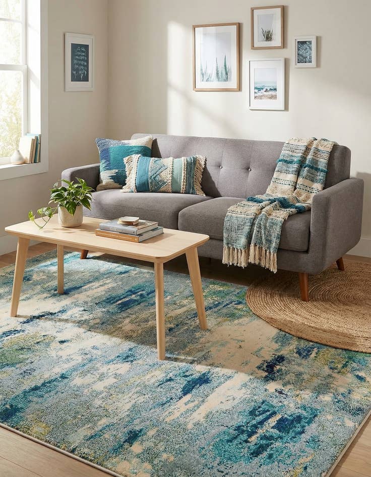 Detail image of 5' x 8'  Washable Spectrum Rug