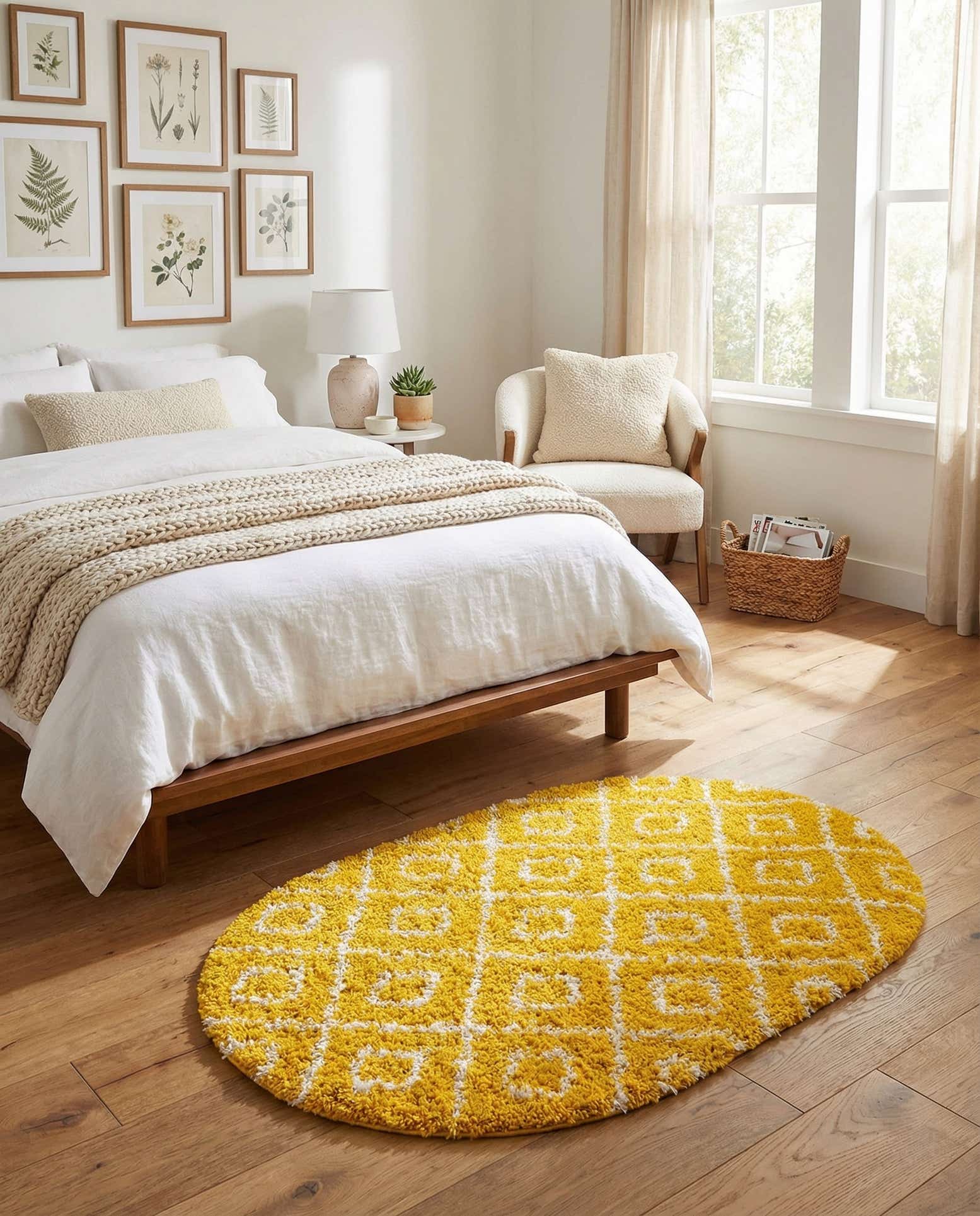 4' x 6' Lattice Shag Oval Rug