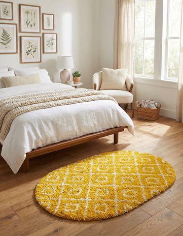 4' x 6' Lattice Shag Oval Rug