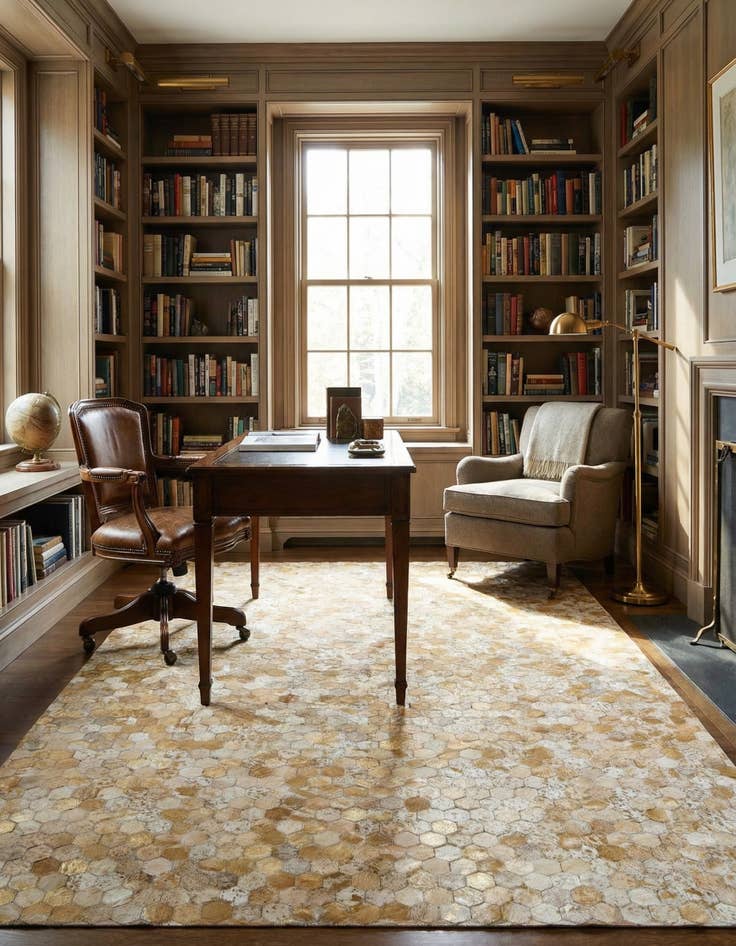 Detail image of 5' 3 x 7' 6 Cowhide Stocks Rug