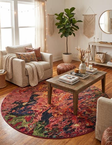 7' 10 x 7' 10 Washable Haerfest Round Rug