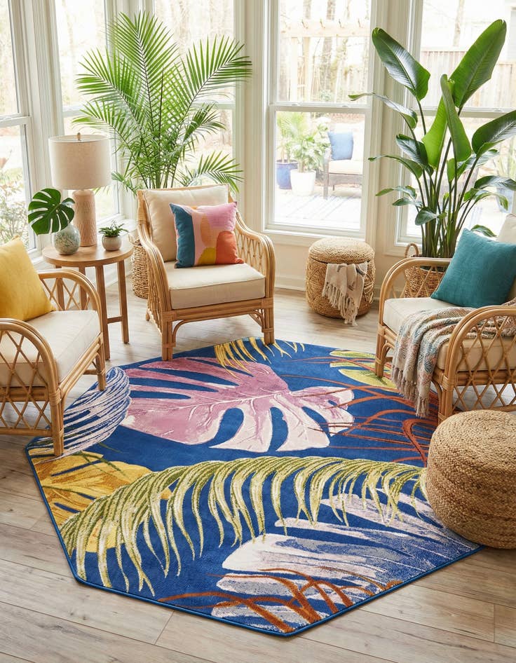 Detail image of 6' x 6' Blossom Octagon Rug