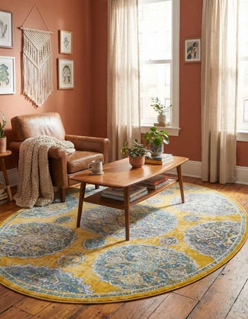 Yellow Paragon Oval Rug
