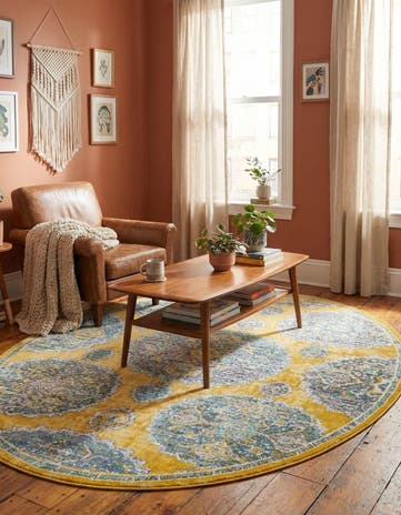 Yellow Paragon Oval Rug