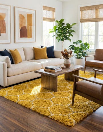 7' 10 x 10' Lattice Shag Rug
