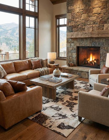 8' 1 x 10' 1 Cowhide Leather Rug
