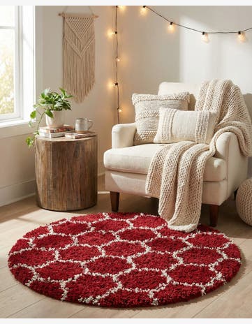 3' 3 x 3' 3 Trellis Shag Round Rug