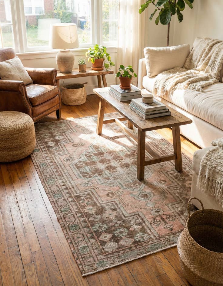 Detail image of 3' 10 x 6' 7  Hand Knotted Ultra Vintage Persian Wool Rug