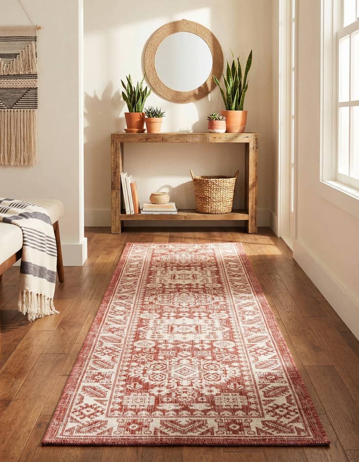 Detail image of 2' x 8' Easy-Clean Aztec Indoor / Outdoor Runner Rug