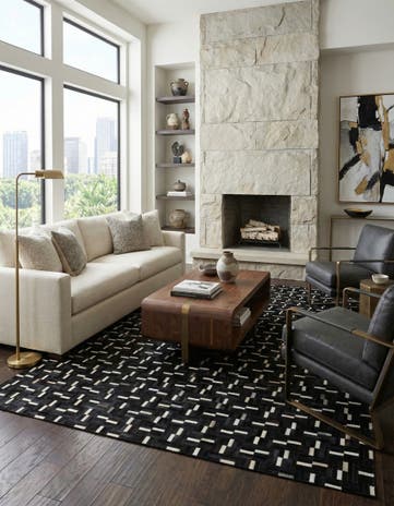 8' 2 x 10' 2 Cowhide Leather Rug