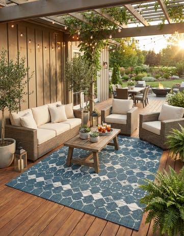 6' x 9' Easy-Clean Lattice Indoor / Outdoor Rug