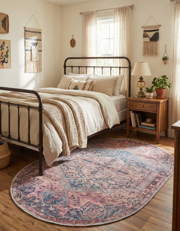 Detail image of 4' x 6'  Washable Maahru Oval Rug