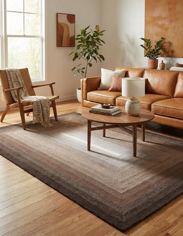 Brown Ombre Wool Rug