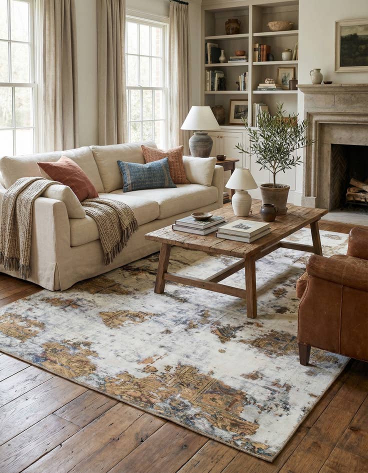 Detail image of 5' 10 x 9' 10  Hand Knotted Ultra Vintage Persian Wool Rug