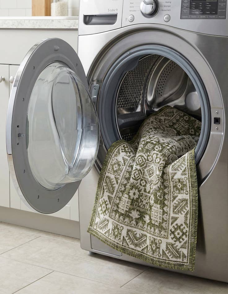 Detail image of 2' x 8'  Washable Aztec Indoor / Outdoor Runner Rug