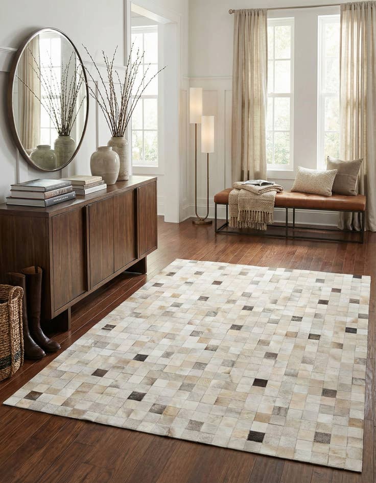 Detail image of 8' x 9' 10 Cowhide Stocks Rug