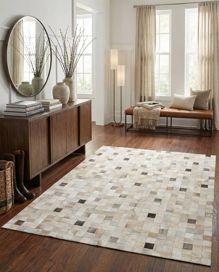 Detail image of 8' x 9' 10 Cowhide Stocks Rug