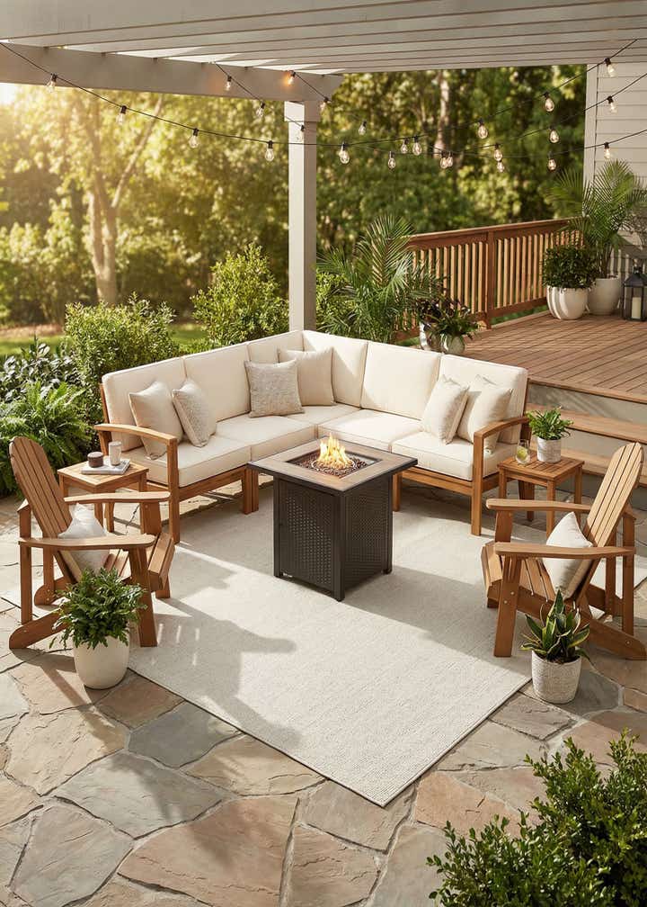 7' 10 x 7' 10 Easy-Clean Solid Indoor / Outdoor Square Rug