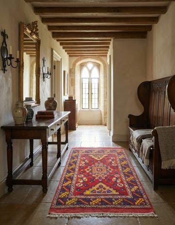 4' 7 x 7' Hand Knotted Anatolian Oriental Wool Runner Rug