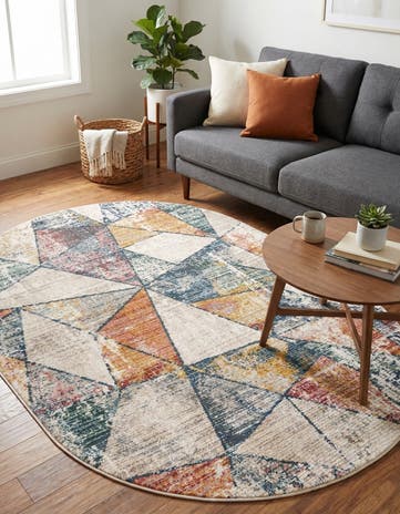 5' 3 x 8' Gemstone Oval Rug