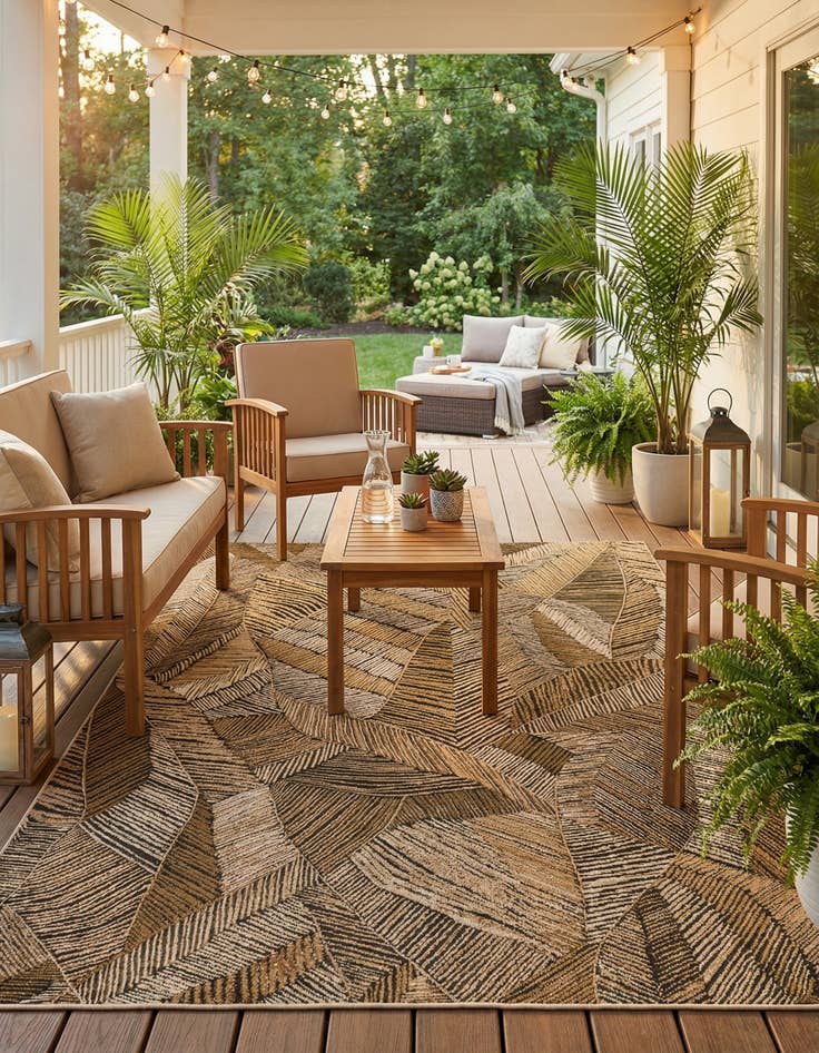 Detail image of  6' x 9'  Washable Botanical Indoor / Outdoor Rug