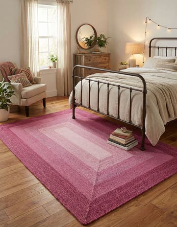 5' 1 x 8' Handmade Hand Braided Wool Rug