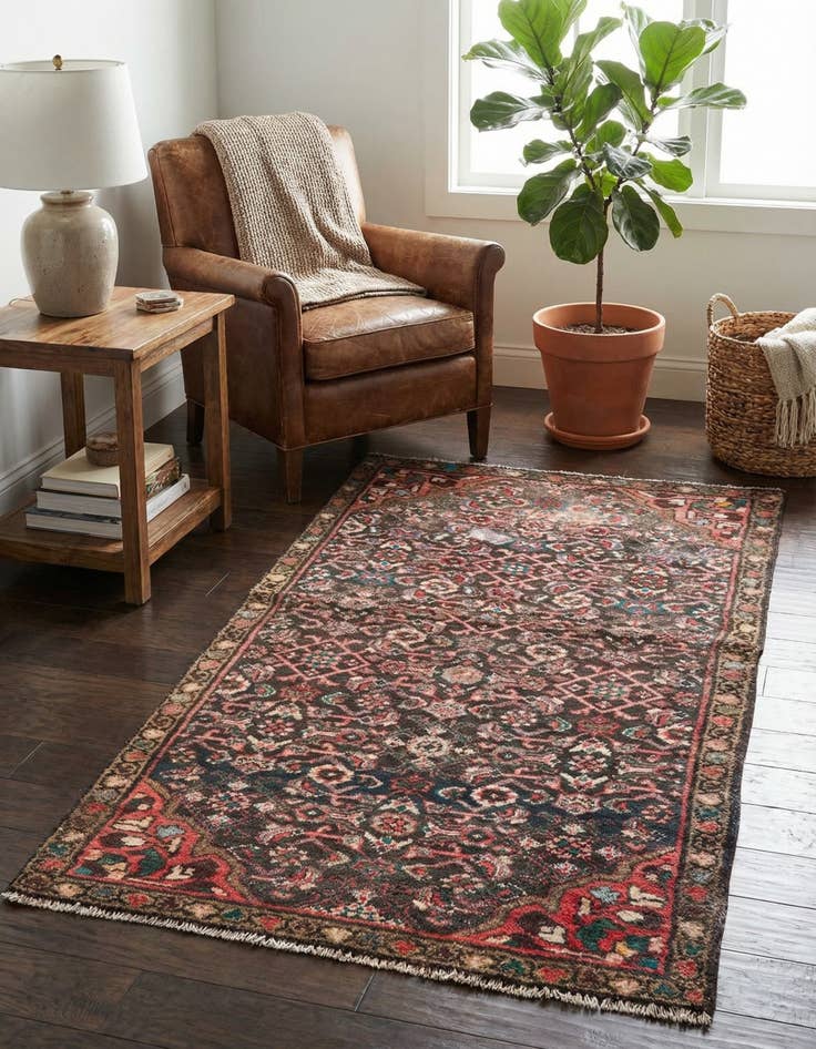 Detail image of 2' 7 x 5' 4  Hand Knotted Ultra Vintage Persian Wool Runner Rug