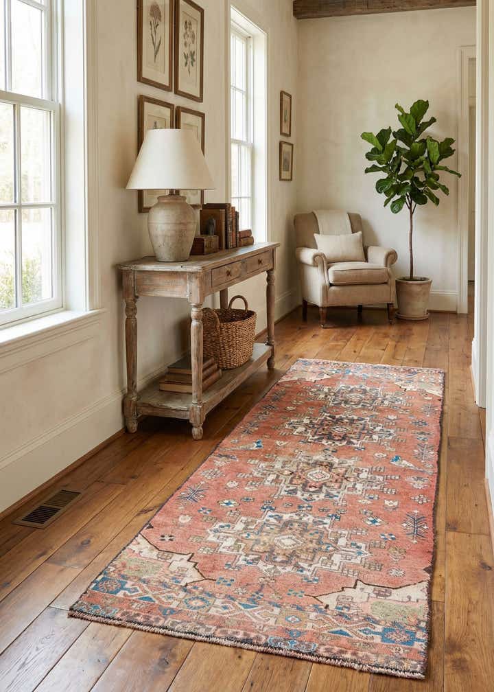 2' 10 x 6' 5 Hand Knotted Ultra Vintage Persian Wool Runner Rug