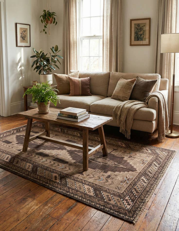 Detail image of 3' 8 x 6' 2  Hand Knotted Ultra Vintage Persian Wool Rug