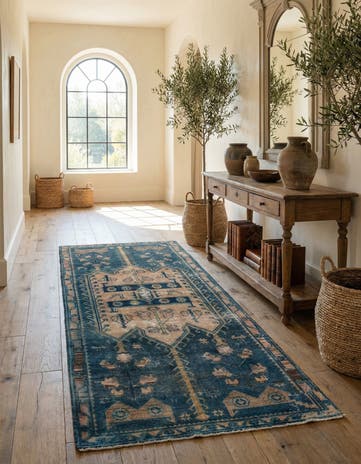 4' x 8' 7 Hand Knotted Ultra Vintage Persian Wool Runner Rug