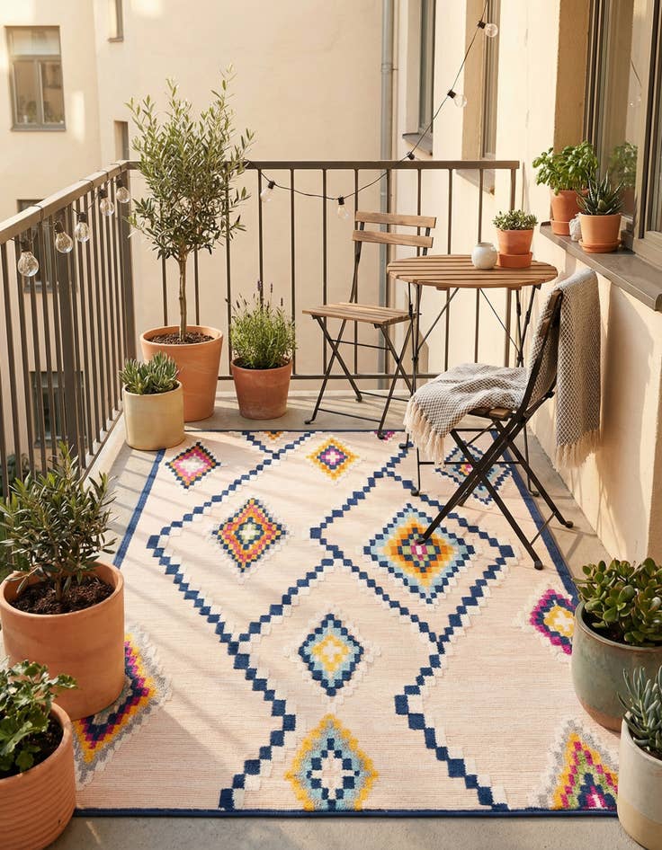 Detail image of  5' x 7' 7  Washable  Indoor / Outdoor Rug