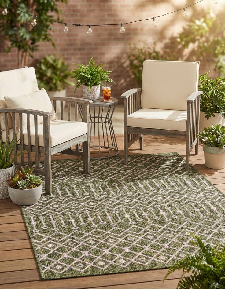 Detail image of 4' x 6'  Washable Trellis Indoor / Outdoor Rug