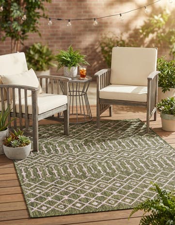 4' x 6' Easy-Clean Lattice Indoor / Outdoor Rug