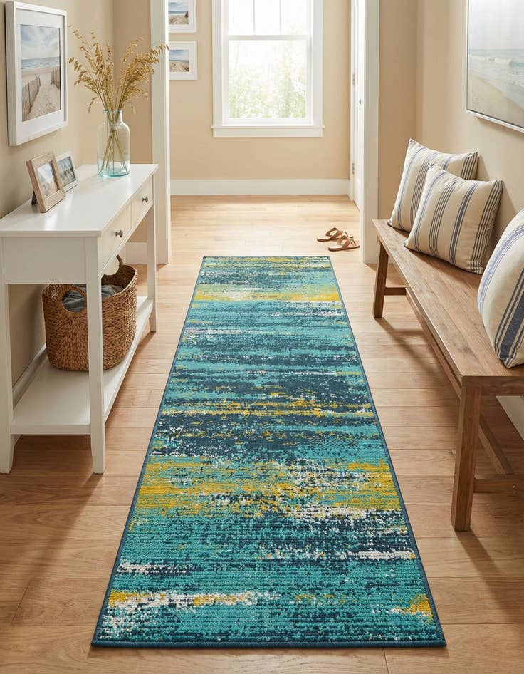 Detail image of 2' x 6'  Washable Coastal Indoor / Outdoor Runner Rug