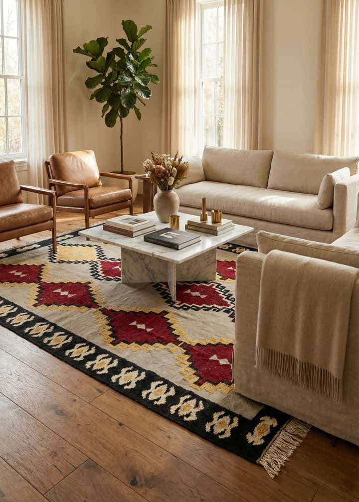 8' x 10' 4 Hand Knotted Darya Wool Rug