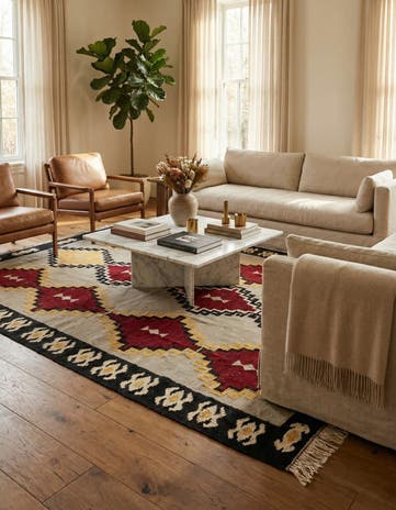 8' x 10' 4 Hand Knotted Darya Wool Rug