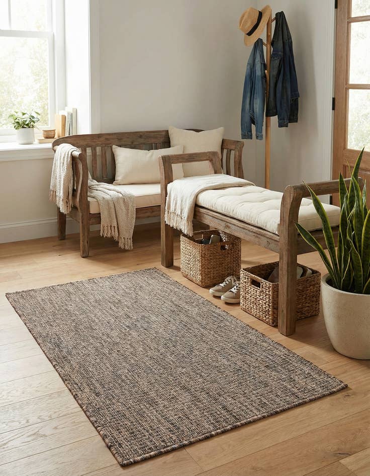 Detail image of 2' x 3' 1  Washable Solid Indoor / Outdoor Rug